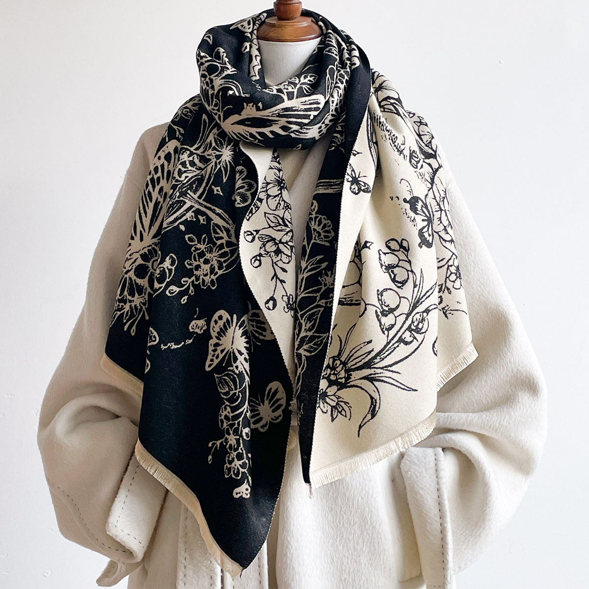 Pashmina Wrap Large - Bufanda de imitación de cachemira para