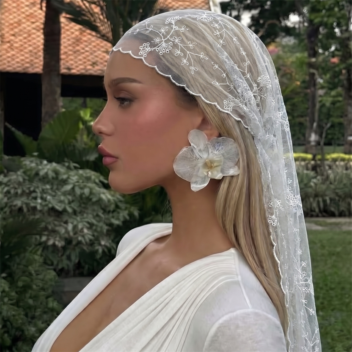 Head Wrap Turban - Pañuelo de Cabeza de Encaje Floral